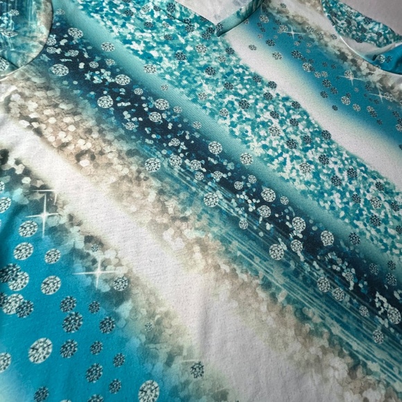 Diamonds Snowflake Women Top L XL Short Sleeve Tee - Picture 2 of 11